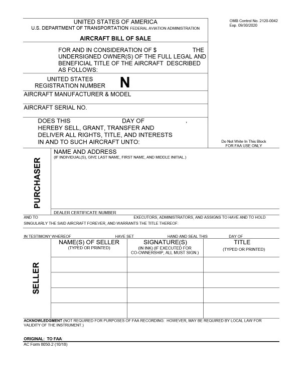 Aircraft bill of sale Montana PandaDoc